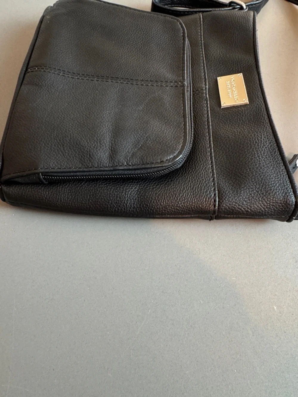 Tignanello Black Pebbled Leather Crossbody